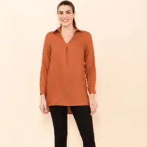 Ladies Solid Rayon Staple Top -M